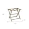 Homeroots HomeRoots 383087 Earth Friendly Taupe Folding Luggage Rack with Dark Tan Straps 383087 - alternate 3